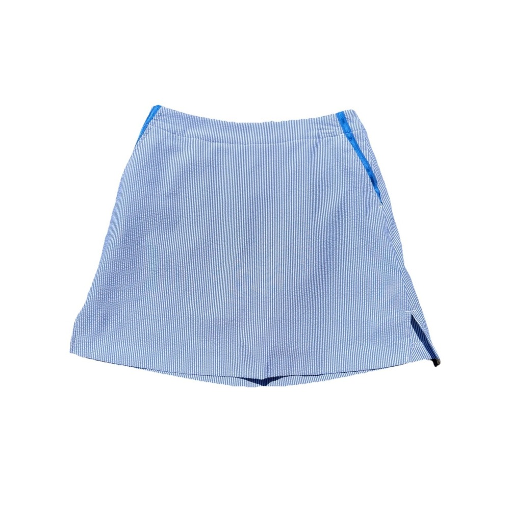 Lady Hagen Blue White Stripe Seersucker Skort Golf Tennis 0 XS Sporty